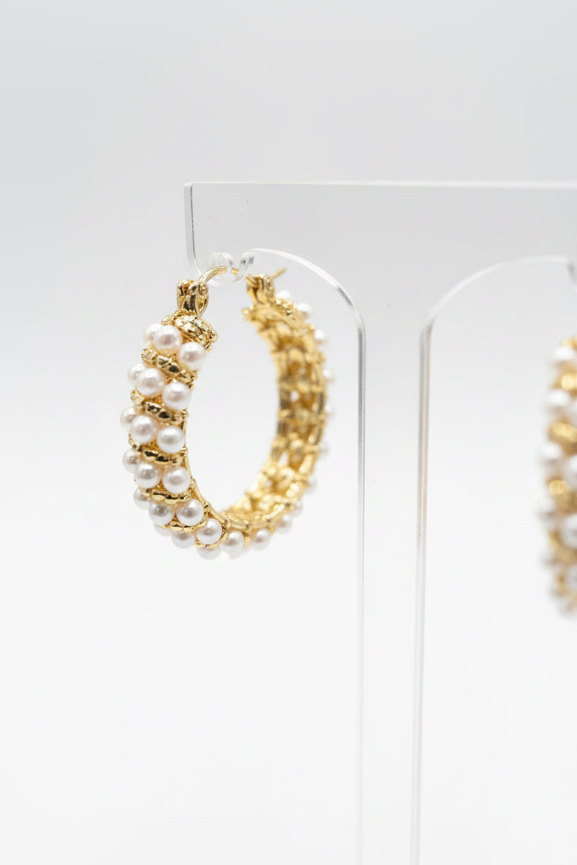 Pearl hoop earrings