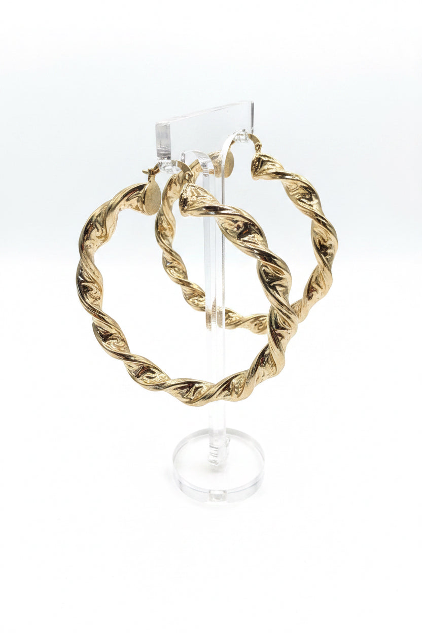 Spiral hoop earrings