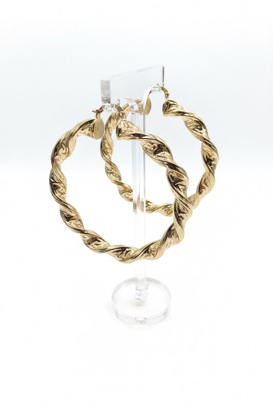 Spiral hoop earrings
