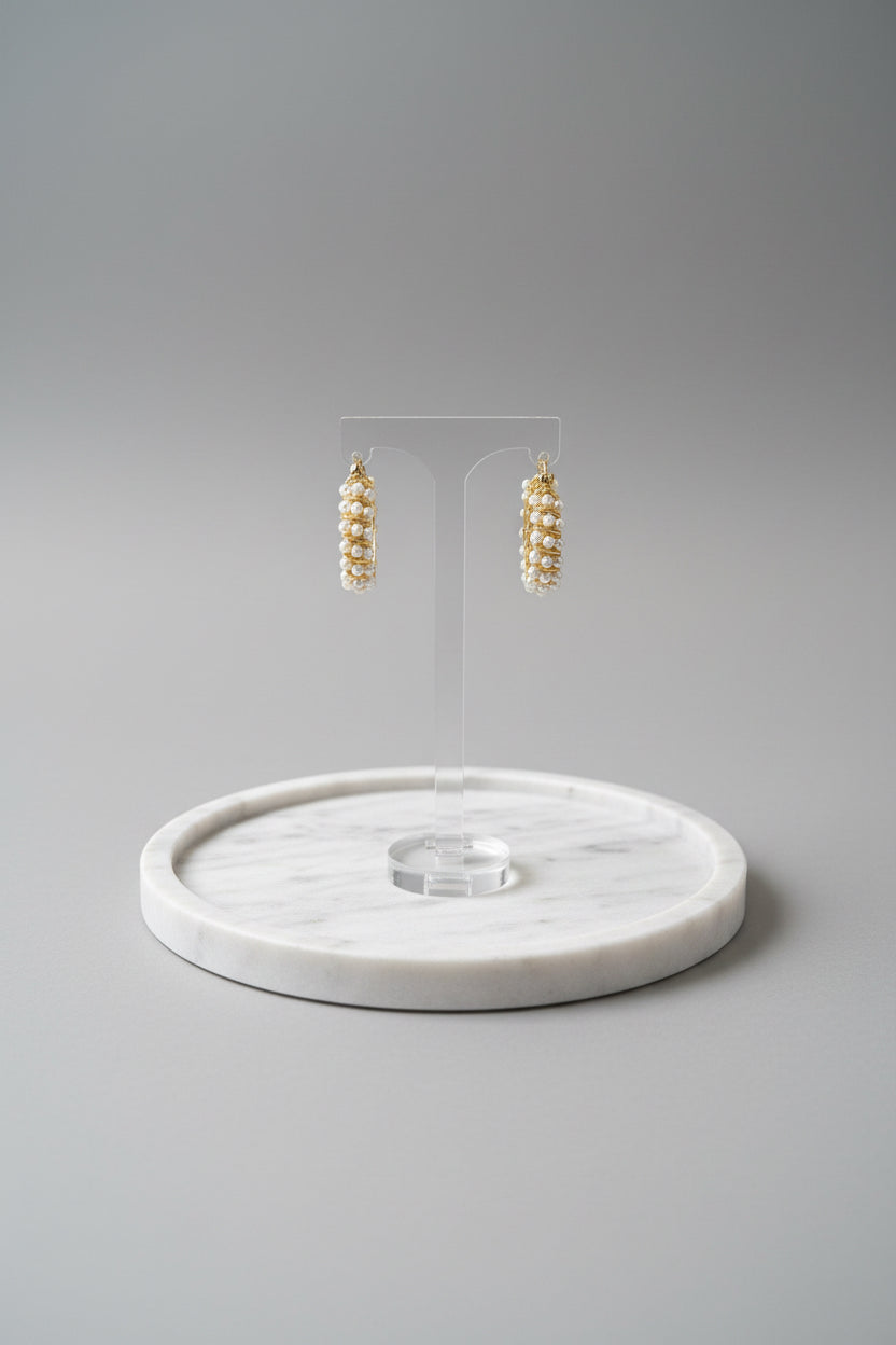 Pearl hoop earrings