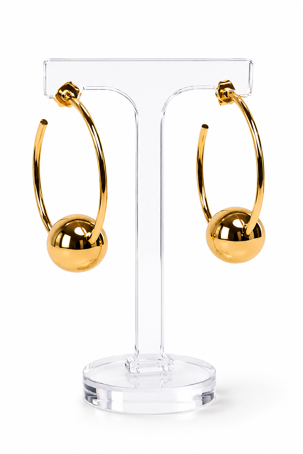 hoop earrings with ball