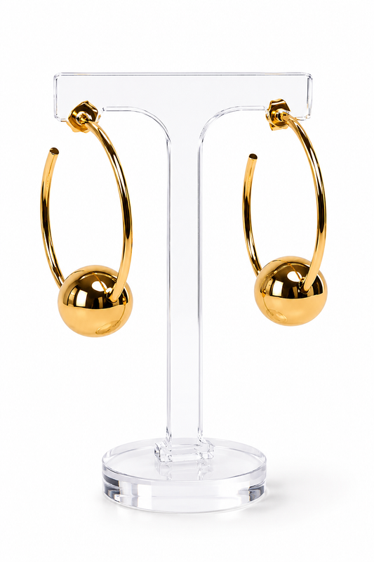 hoop earrings with ball